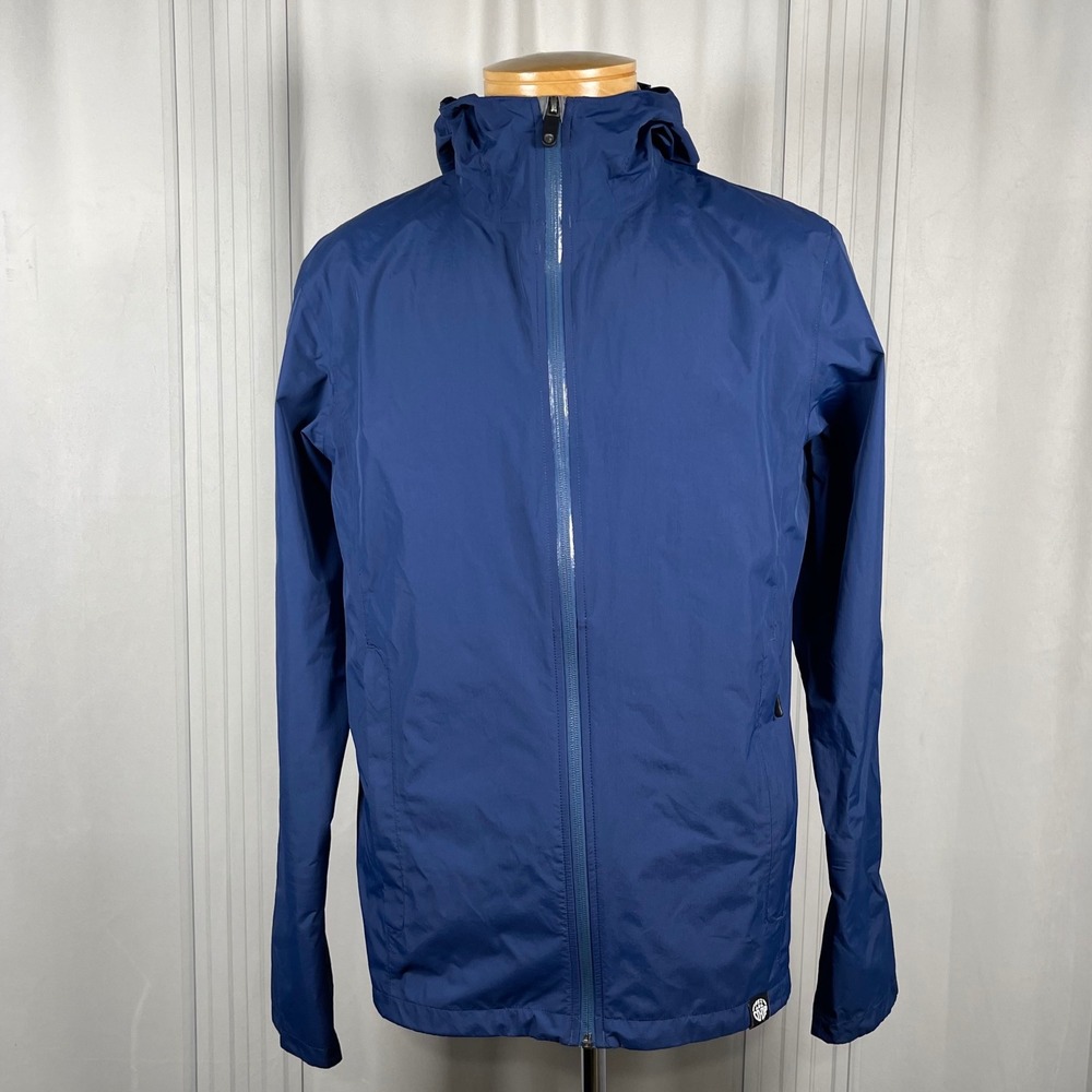 REI Co-op Men's Waterproof Shell Jacket-Hooded- Medium -‎ Blue